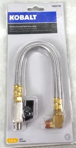 Kobalt 0896790 Flexible Compressor Tank Drain Hose Braided 1/4" NPT Threads - Picture 1 of 8