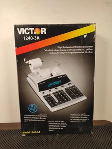 Victor 1240-3A, 2-farbiges Band, 12-stelliger Taschenrechner Schreibtisch kabelgebunden - NEU - Bild 1 von 4