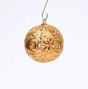 Vintage West German Filigree Ball Ornament Gold Tone Eckartina Christmas 2.5”W - Picture 1 of 3