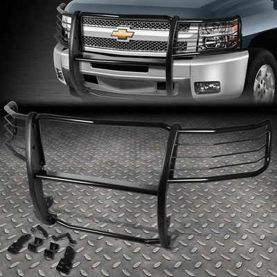 FOR 07-13 CHEVY SILVERADO 1500 BLACK MILD STEEL FRONT BUMPER BRUSH GRILLE GUARD Foto 1 de 4