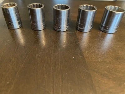Vintage Craftsman 1/2" Drive 12 Point (5 Pc.) Metric Sockets G & GK USA - Image 1 of 2