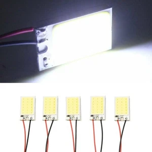 5pcs 18LED White Panel Lights Lamp Bulb Festoon Interior Dome Adapter Kit - Picture 1 of 12