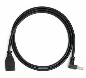 System-S USB 2.0 Cable 100 CM Type a Plug To Socket Angle IN Black - Picture 1 of 4