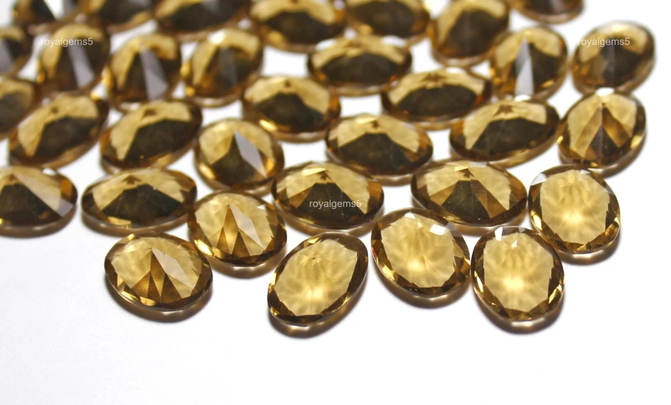 Lab-Created Indian Smoky Quartz Loose Handmade Faceted Gemstone - Image 1 of 4