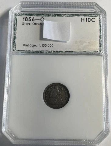 1856-O SEATED LIBERTY SILVER HALF DIME PCI  SLAB VF VERY FINE TYPE COIN Cover