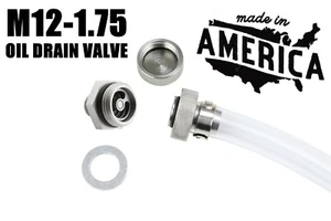 Compact Stainless Steel Quick Oil Drain Valve Plug - M12X1.75 Chevrolet - Picture 1 of 8
