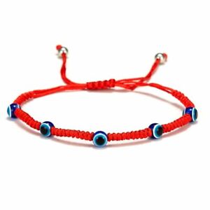 Lucky Evil Eye Beaded Bracelet Handmade Red Rope Adjustable Bangle Jewelry Gifts
