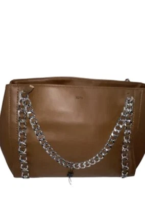 BCBGeneration Lucy Satchel Cognac Leather Chain Handled Handbag Purse NWT - Image 1 of 4