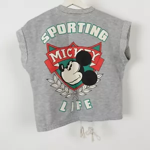 Vintage 80s Mickey & CO JG Hook Cropped Sweatshirt Vest Womens Medium Buttons - Picture 1 of 16