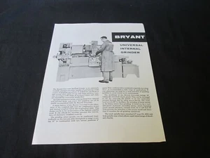 Vintage Advertising Ephemera Bryant Chucking Grinder Universal Internal Grinder - Picture 1 of 5