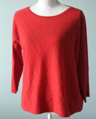 Suéter Pulôver Feminino Garnet Hill Tamanho XS 100% Cashmere Cocoon Vermelho - Imagem 1 de 4