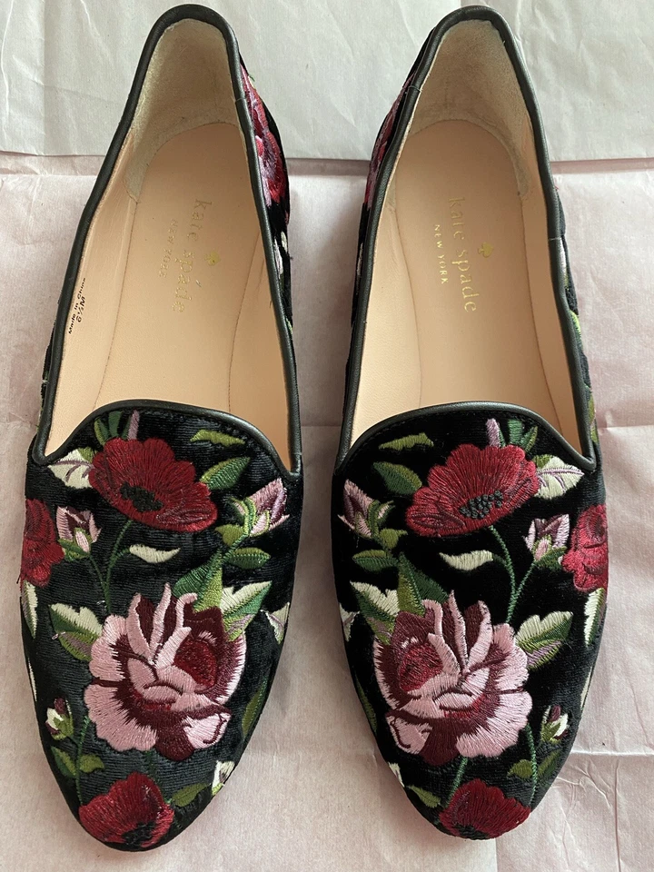 Kate Spade Swinton Velvet Embroidered Ballet Flats/Loafers Size 6.5 M US - Image 1 of 4