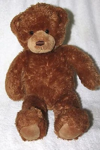 CUTE & CUDDLY BROWN SQUEEZER GUND TEDDY BEAR PLUSH TOY 15" long - Picture 1 of 4