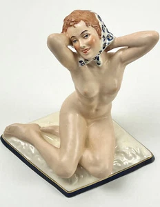 Vintage Art Deco Royal Dux Nude Lady Figurine – Elly Strobach for Jean Arthur - Picture 1 of 15
