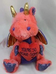Ganz Pink Dragon Pegasus Plush 10 Inch Purple Spines Wings Stuffed Animal Toy - Imagen 1 de 9
