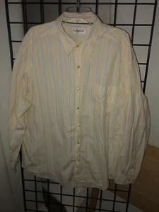 Sedgefield L/S Buttonfront yellow/blue/white Dress Shirt Men's Size 2XL - Picture 1 of 5