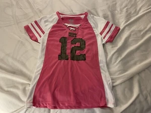 INDIANAPOLIS COLTS GIRLS ANDREW LUCK #12 PINK JERSEY SIZE ADULT SMALL - Picture 1 of 3