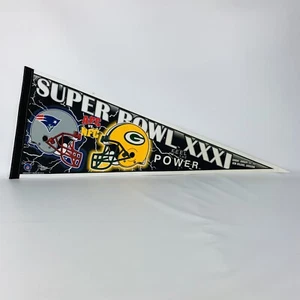 Letrero vintage XXXL Super Bowl 1997 banderín Green Bay Packers vs Patriots Wincraft - Imagen 1 de 12