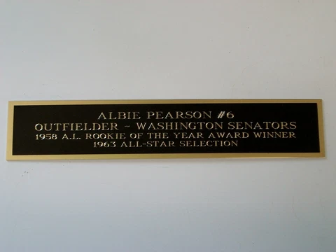 Albie Pearson Senators Autograph Nameplate For A Baseball Bat Case 1.5 X 6 Cover
