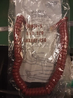 Telephone Handset modular Receiver Cord 6ft Cherry Red General Cable 4HW14-K NEW - Image 1 of 2