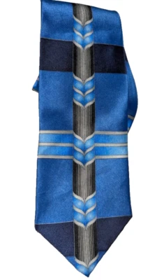 Corbata Hombre Colección George Martin Azul Negro Dorado Poliéster Clásica Foto 1 de 4