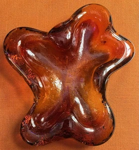 Vintage 1960's BLENKO - Amoeba FreeformArt Glass - Amber MCM Ashtray - VERY RARE - Picture 1 of 6