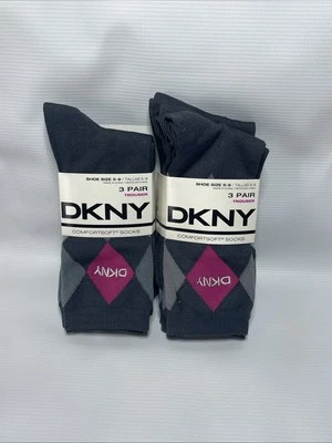 DKNY Women's ComfortSoft  Argyle Trouser Socks 6 pair, shoe size 5-9 New - Image 1 of 4