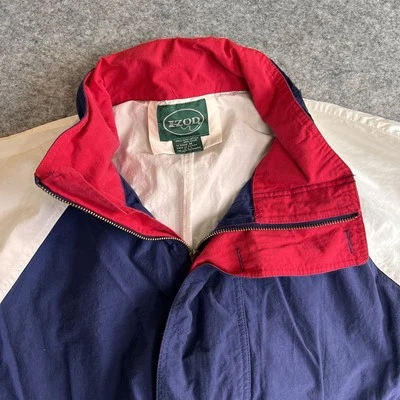 Chaqueta De Colección IZOD Color Block Para Hombre Mediana 1/4 Cremallera Botón Bolsa Abrigo De Gran Tamaño Y2K Foto 1 de 4