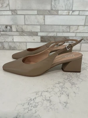 Zapatos Franco Sarto Nuevos con Etiquetas Beige Tostado Tacón Bloque Talla 8.5 Cuero Foto 1 de 4