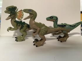 LEGO Authentic Jurassic Park World LEGO Dinosaur Lot Of 3 Velociraptor Raptor
