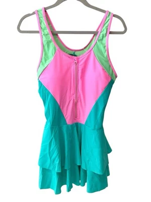 Uniquebella Neon Pastel One Piece Swimsuit Dress Tummy Control NWT XL - Image 1 of 4