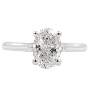 2.00 Carat Oval Cut Solitaire Diamond 18k Engagement Ring GIA Certified - Bild 1 von 6