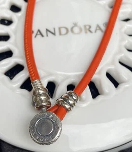 Authentic Pandora Double Wrap Spicy Orange Leather Bracelet #597194CSO - Picture 1 of 9