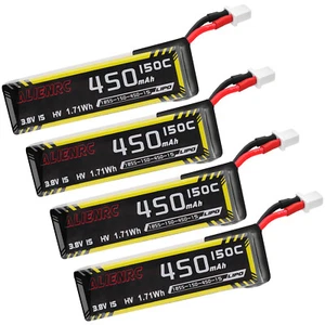 4 Stücke 450mAh 1S HV 3,8 V LiPo Akku 150C BT 2.0 PowerWhoop mCPX Stecker - Bild 1 von 6