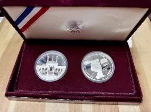 1983 S & 1984 S Olympic Games 90% Silver Dollar $1 Proof Two Coin Set OGP CoA - Picture 1 of 14