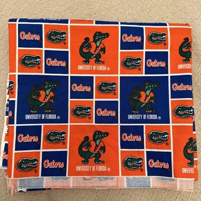 UNIVERSITY OF FLORIDA FL GATORS Fabric 100% Cotton - 1 Yard 38” X 42” - Image 1 of 3