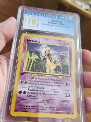 (POP 7) CGC 10 Pristine 1st Edition Girafarig 2000 Pokemon Neo Genesis 58/111  - Image 1 of 4