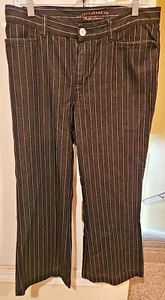 Ralph Lauren Jeans Co / Black Pinstripe Boot Cut Denim Jeans / Size 8 - Picture 1 of 5