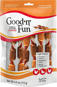 Triple Flavored Rawhide Kabobs for Dogs, 4-Ounce