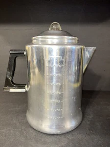 Vintage Aluminum Metal Percolator Coffee Pot Kettle 16 Cups Glass Top - Picture 1 of 21