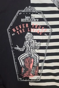 Beetlejuice Coffin Split Striped Longsleeve Shirt Size XL - Picture 1 of 3