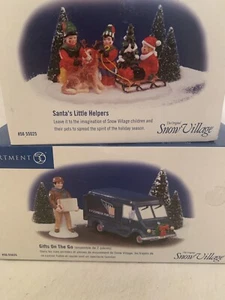 DEPT 56 SNOW VILLAGE "SANTA''S LITTLE HELPERS" & GIFTS ON THE GO - Picture 1 of 3