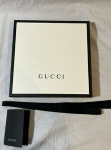 Authentic Gucci Gift Box Storage Cardboard Black White 10" x 10" x 1.5"