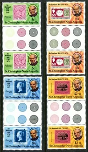 St Christopher 384-387 pares de canaletas MNH Sir Rowland Hill sello en sello x34848 - Imagen 1 de 1