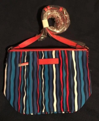 Bandolera Vera Bradley Cobalto Rayas Preppy Poli - Nueva con Etiquetas Foto 1 de 4