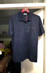 Auténtica camisa polo Alexander McQueen para hombre azul marino con logotipo bordado £540 - Imagen 1 de 8
