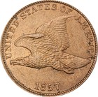 1857 Au58 Flying Eagle Cent 48078381