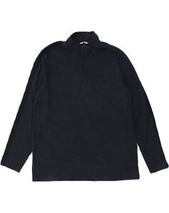 CALVIN KLEIN Mens Zip Neck Jumper Sweater 2XL Navy Blue Cotton YF10