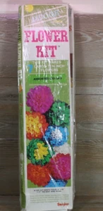 Vintage NIB 60-70s Decor Tissue Paper Flower Kit 10" x 15" Bemiss Jason Lot of 2 - Picture 1 of 7