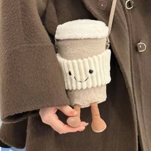 Jellycat New MUSEABLE COFFEE TO GO BAG Soft Plush Purse with Free Dust Bag - Picture 1 of 4